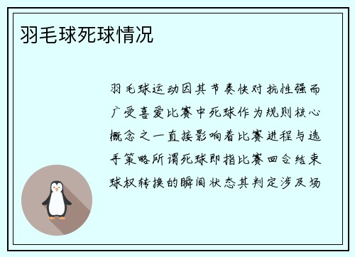 羽毛球死球情况